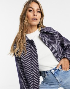 Фиолетовая/серая куртка с рисунком "в ёлочку" & Other Stories