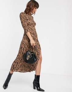 Платье миди со звериным принтом River Island