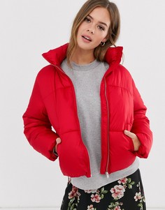 Ярко-красная дутая куртка New Look