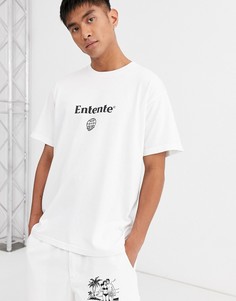 Белая oversize-футболка с логотипом Entente