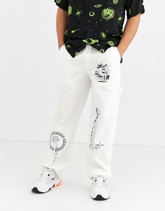 Белые брюки с логотипом Entente
