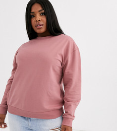 Желтовато-коричневый свитшот из органического хлопка ASOS DESIGN Curve