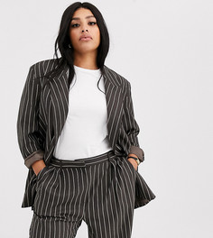 Oversize-пиджак в тонкую полоску ASOS DESIGN curve