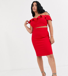 Красная юбка миди из комплекта Vesper Curve