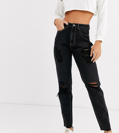 Черные джинсы в винтажном стиле с рваной отделкой Missguided Tall