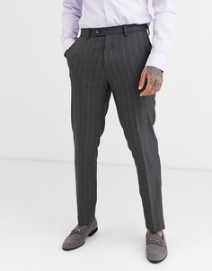 Суженные книзу брюки серого цвета в полоску Burton Menswear