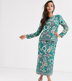 Юбка-карандаш миди с цветочным узором ASOS EDITION Petite