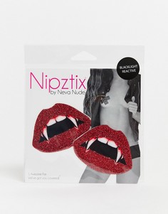 Блестящие наклейки на соски в виде губ вампира Nipztix By Neva Nude