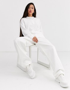 Белая футболка-поло в стиле oversize Monki