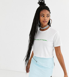 Укороченная oversize-футболка из органического хлопка с надписью New Girl Order