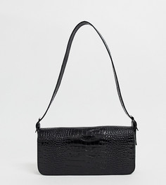 Черная сумка на плечо с эффектом крокодиловой кожи Vagabond - LA