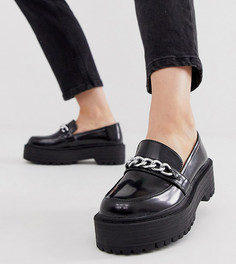 Эксклюзивные черные лоферы на массивной подошве с золотистой цепочкой RAID Dylan