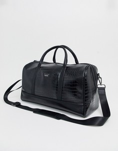 Черная сумка с эффектом крокодиловой кожи Dune Durham