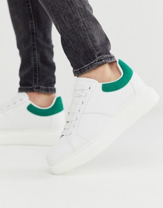 Белые кроссовки с зелеными вставками на толстой подошве Loyalty & Faith