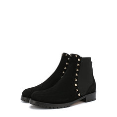 Замшевые ботинки Valentino Garavani Rockstud с внутренней отделкой из овчины Valentino