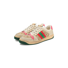 Кроссовки Gucci Комбинированные кеды Screener Gucci
