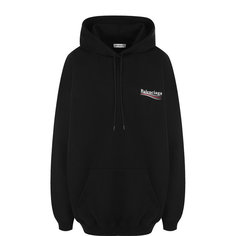 Свитеры Balenciaga Хлопковая толстовка свободного кроя с капюшоном Balenciaga