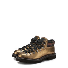 Ботинки Brunello Cucinelli Ботинки из металлизированной кожи на шнуровке Brunello Cucinelli