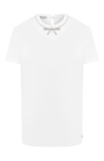 Хлопковая футболка Miu Miu