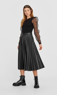 Боди с рукавами из органзы Stradivarius