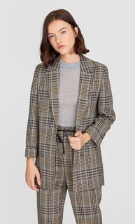 Открытый пиджак в клетку Stradivarius
