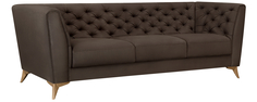 Диван тканевый прямой Честер 248 см Fulton тёмно-коричневый (Искусственная замша) Home Me