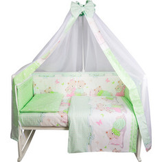 Комплект в кроватку BamBola 7 предмета СЛАДКИХ СНОВ Поплин Зеленый 739