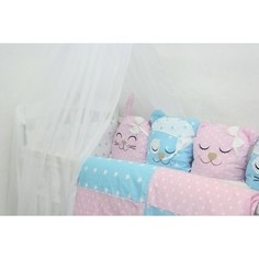 Комплект в кроватку By Twinz с игрушками Друзья розовый-голубой, 4 предм.