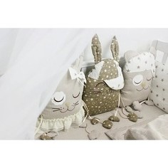 Комплект в кроватку By Twinz с игрушками Друзья кофейный, 4 предм.