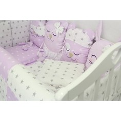 Комплект в кроватку By Twinz с игрушками Друзья розовый, 4 предм.