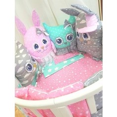 Комплект в кроватку By Twinz с игрушками Друзья-2 мятно-розовый, 4 предм.