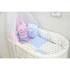 Комплект для круглой кроватки By Twinz 7 пр. с игрушками Друзья розовый-голубой КПБ7-К.К-ДРУЗЬЯ/053-4-Р-Г