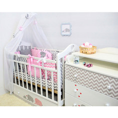 Комплект в кроватку By Twinz с игрушками 6 пр. Слоники розовые КПБ6-СЛОН-Р