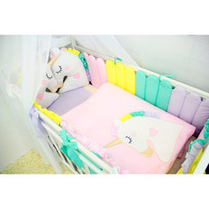Комплект в кроватку By Twinz с игрушками 6 пр. Единороги КПБ6-Р.ЕДНРГ