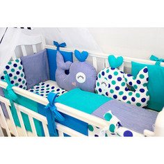 Комплект в кроватку By Twinz с игрушками 6 пр. Маленький кит КПБ6-КИТ