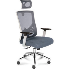 Кресло офисное NORDEN Гарда белый пластик/серая сетка/серая сидушка