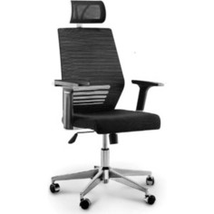 Кресло офисное NORDEN Престиж black/ черный пластик/черная сетка/черная ткань