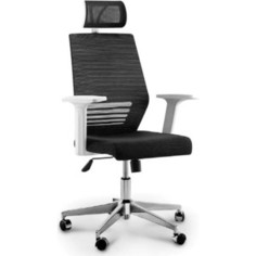Кресло офисное NORDEN Престиж белый пластик/черная сетка/черная ткань