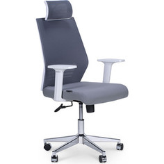 Кресло офисное NORDEN Престиж белый пластик/серая сетка/серая ткань