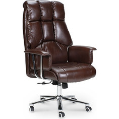 Кресло офисное NORDEN Президент сталь + хром/коричневая №70-8 экокожа