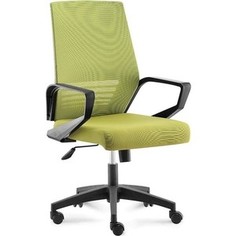 Кресло офисное NORDEN Эрго black LB/ черный пластик/зеленая сетка/зеленая ткань (низкая спинка)