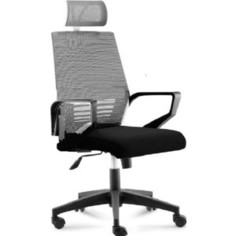 Кресло офисное NORDEN Эрго black/ черный пластик/серая сетка/черная ткань