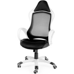 Кресло офисное NORDEN Спринт белый пластик/черная ткань/черная сетка