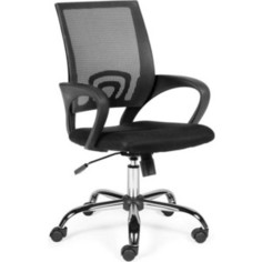 Кресло офисное NORDEN Спринг full black база хром/черная сетка/черная ткань