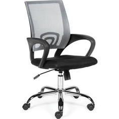 Кресло офисное NORDEN Спринг grey-black база хром/темно серая сетка/черная ткань