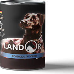 Консервы LANDOR ягненок с лососем для собак всех пород 400г