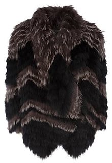 Комбинированная шуба из меха чернобурки и песца Virtuale Fur Collection