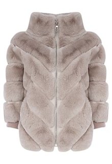 Комбинированная шуба из меха кролика Virtuale Fur Collection
