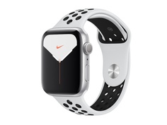 Умные часы APPLE Watch Nike Series 5 44mm Silver Aluminium with Pure Platinum-Black Nike Sport Band SM - ML MX3V2RU/A