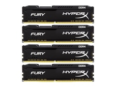Модуль памяти Kingston HyperX Fury Black DDR4 DIMM 2666MHz PC4-21300 CL16 - 32Gb KIT (4x8Gb) HX426c16FB2K4/32